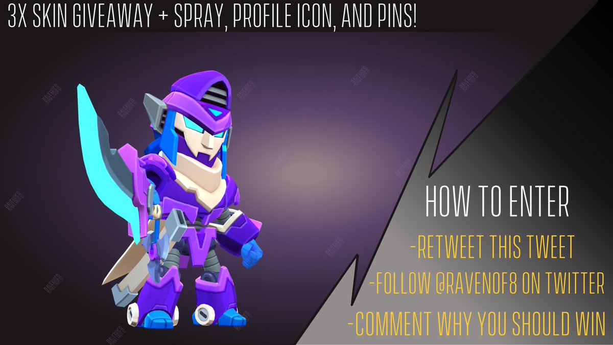 RavenOf8's tweet photo. 3x  Mecha Mortis Giveaway -- 2 on Twitter, 1 on Twitch!

I am streaming now at https://t.co/T6b6Gfod4c giving away one of the skins LIVE, details on how to enter in stream!

Giveaway ends 10/07/22 @ 2PM CST

#BrawlStars #MechaMortisGiveaway https://t.co/uMbHYN3pga
