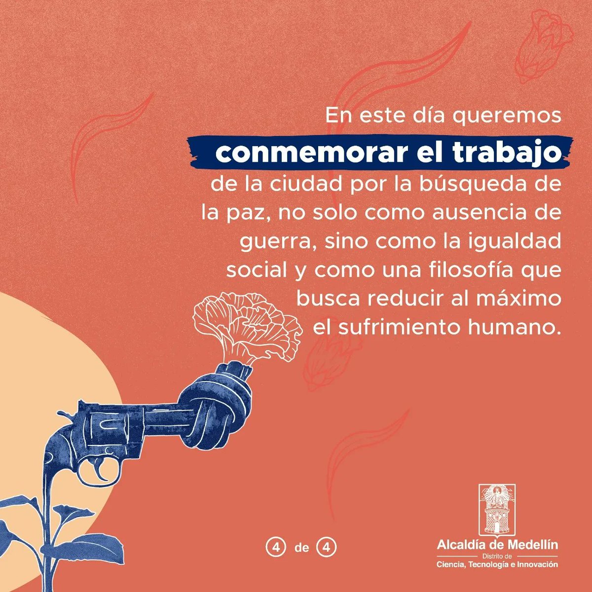 PazDDHHmed's tweet photo. Hoy más que nunca creemos en la reconciliación, en las nuevas oportunidades, en la construcción de memoria, en el perdón y en la #NoViolencia.

2 de Octubre, Día Internacional de la Noviolencia. 🕊️

#NoMatarás https://t.co/NnJNWif7zO