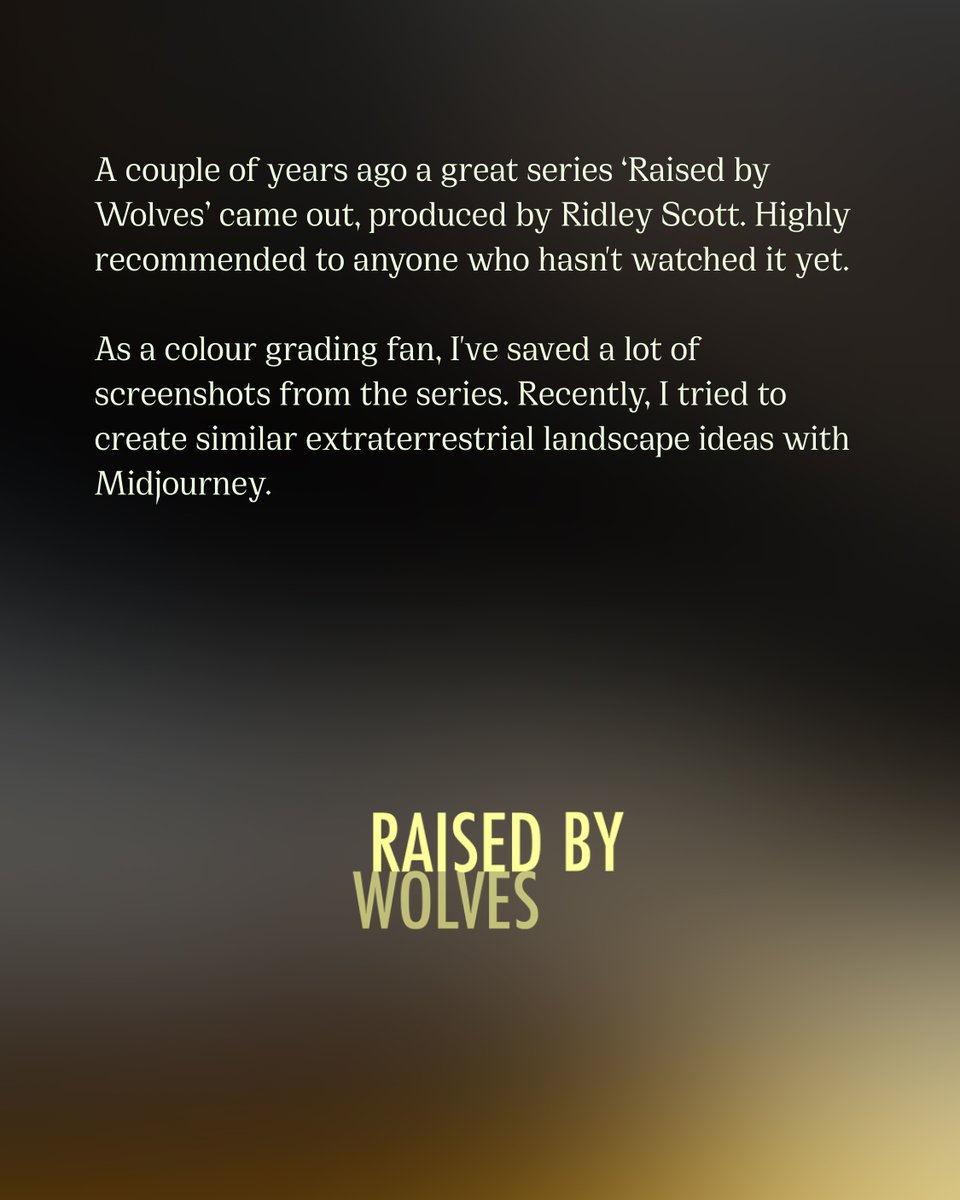 OSGraphics_'s tweet image. colour grading analysis pt. 1

#midjourney #AIart #RidleyScott #RaisedByWolves