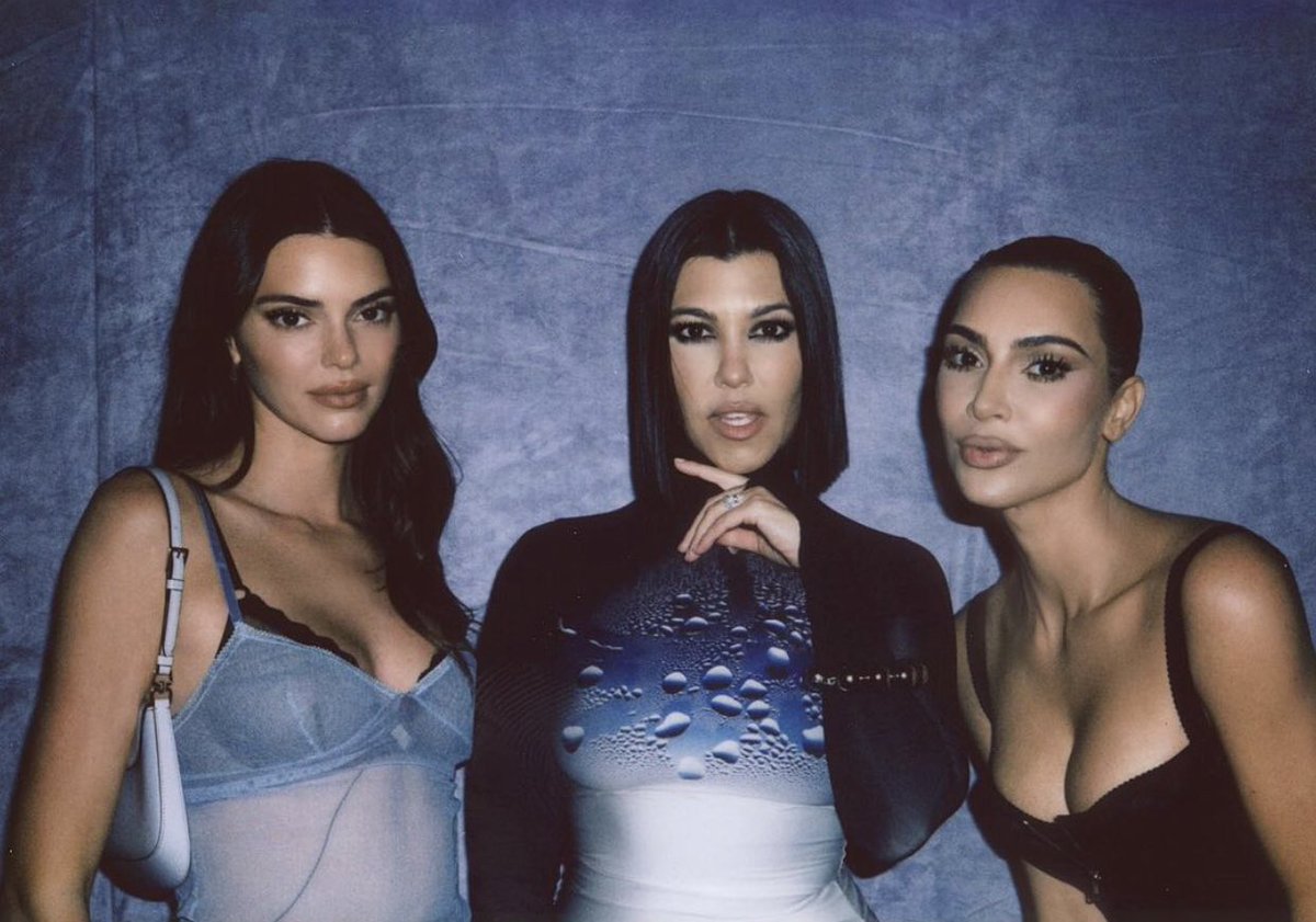 Kim with Kourtney, Khloé and Kendall at the Lemme launch party a few days ago.