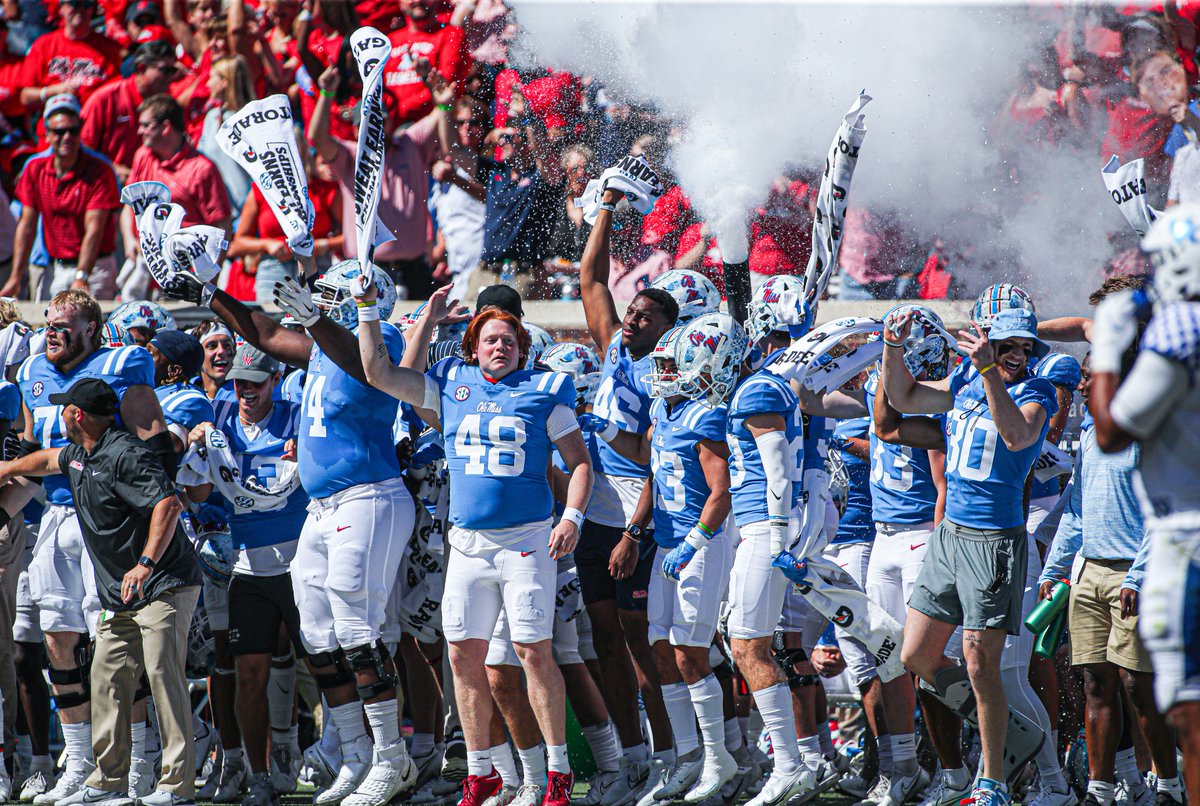 OleMissSports's tweet photo. Still thinking about this atmosphere 🔥

Rebel Nation, you showed up and showed out yesterday! 

@OleMissFB | #HottyToddy https://t.co/4nd8gUuX50