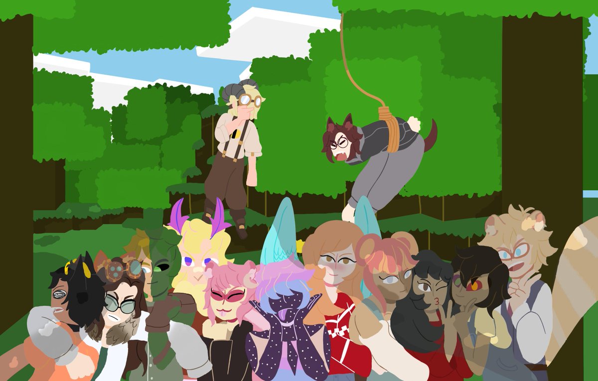 PalmrrMountain's tweet photo. #commission #ocs #discordcrew #drawnforfriends #minecraftskins only one of these belongs to be the rest are my friends https://t.co/9GOUFnq6We
