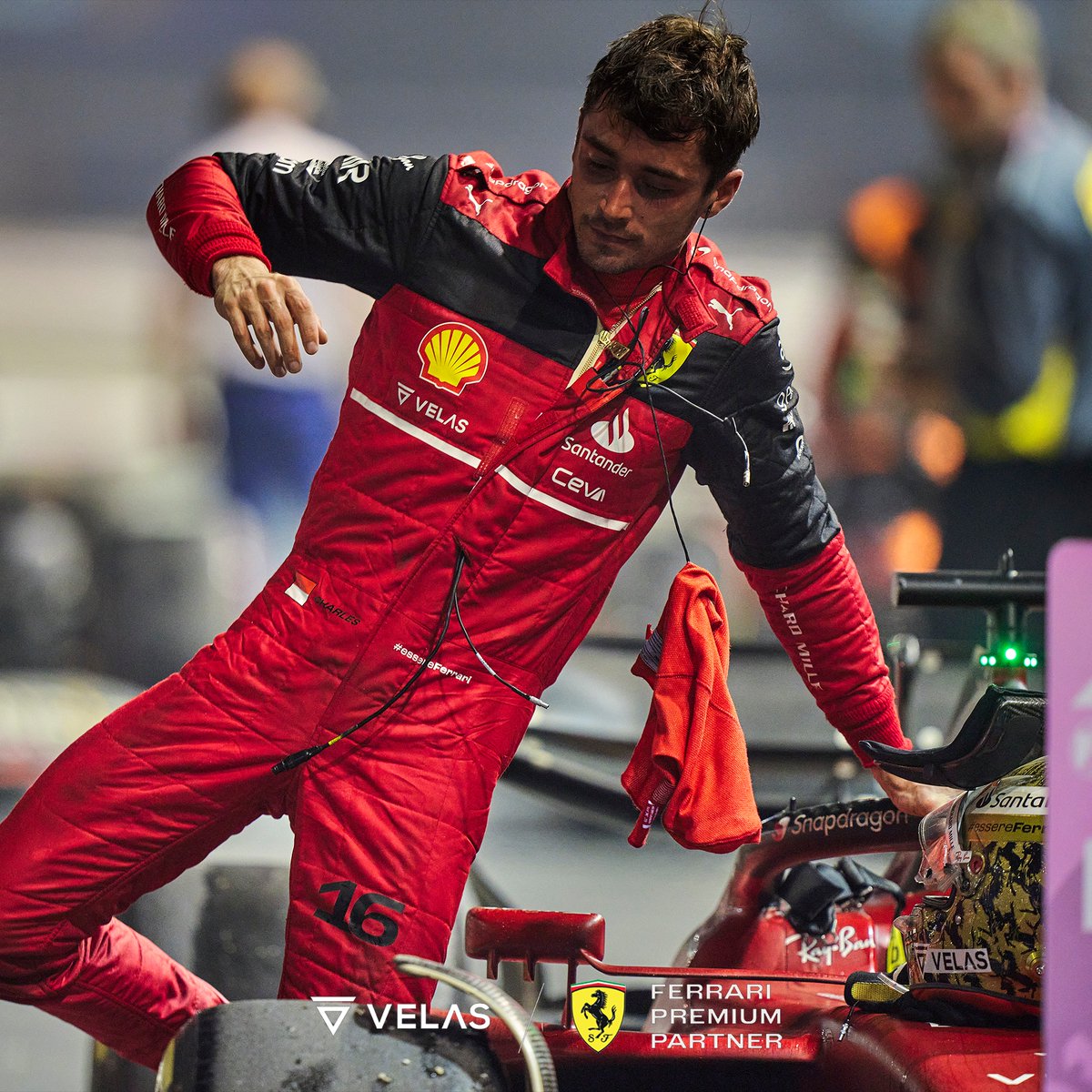 VelasMotorsport's tweet photo. A thrilling Singaporean Grand Prix saw both @charles_leclerc and @carlossainz55 claiming podium positions, with a race that went down to the wire. A fantastic weekend for @scuderiaferrari here at the Marina Bay circuit!

Forza Ferrari, #FutureDriven

#essereFerrari🔴 #Velas #VLX https://t.co/zdOdllWBOK