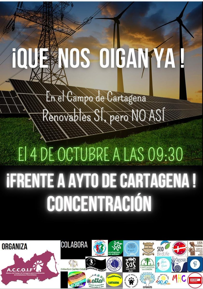 ElLatido1's tweet photo. Si a las energías renovables pero no en lugares donde predominan las figuras de protección medioambiental y de patrimonio cultural como es el entorno de El Algar, en una ladera vertiente al Mar Menor. En los parques de Fotovoltaicas se emplean herbicidas contra la hierba y con .. https://t.co/USTcpQaQHM