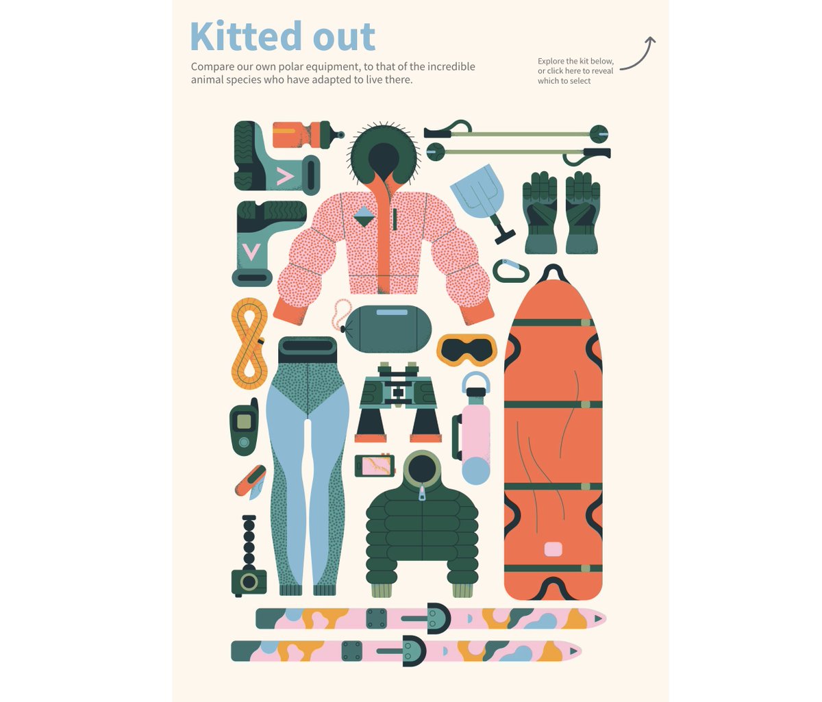 Explore the kit of a polar expedition and see how it compares to the amazing adaptations of some of the animals that live in our planet's coldest places, with our #FrozenPlanet2 interactive.

Visit connect.open.ac.uk/frozenplanet2 to get kitted out.