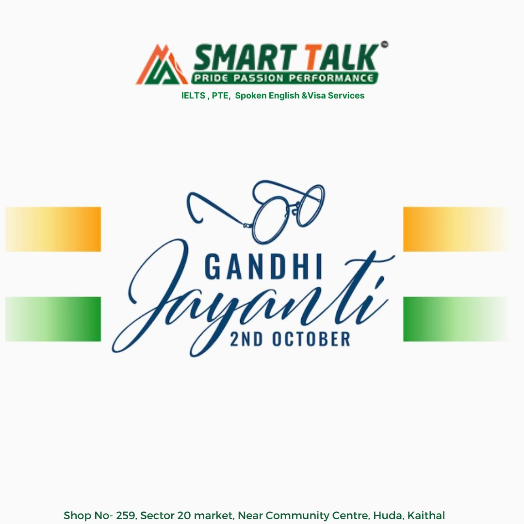 Happy Gandhi Jayanti to all!
.
.
.

#Gandhi #gandhiji #GandhiJayanti #gandhijayanthi2022 #SmartTalk #course #kaithal #learnenglish #education #learningenglish #onlineeducation #studyenglish #learnenglishonline #cliqvolt