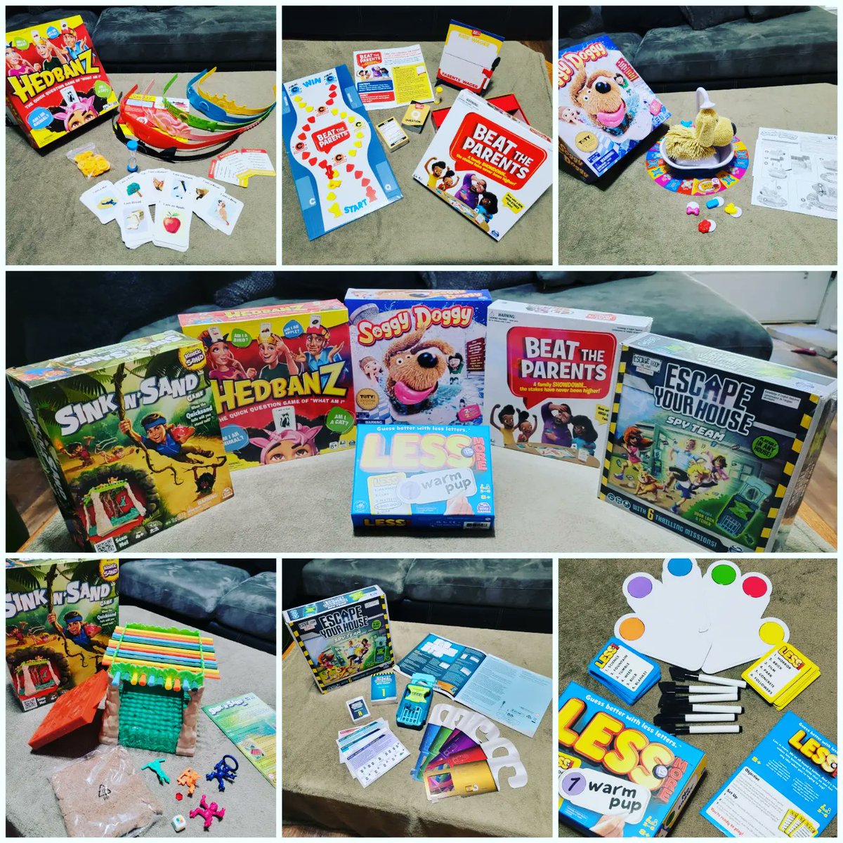We had an amazing Family Game Night party thanks to <a href="/spinmastergames/">Spin Master Games</a> and <a href="/tryazon/">Tryazon</a> , with SIX ama,ing, entertaining games for the entire family to enjoy. 
#tryazon #spinmastergames #familygamenight #beattheparents #hedbanz #soggydoggy #sinknsand #escaperoomthegame #lessismore