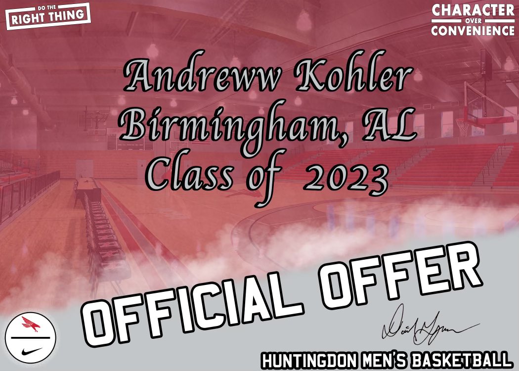 AKohler2005's tweet photo. Blessed to receive an offer from Huntingdon College! 🔴⚪️ @CoachAMoe @CoachDGurganus @HChawksMBB #GoHawks #agtg https://t.co/8d4dRxPz3i