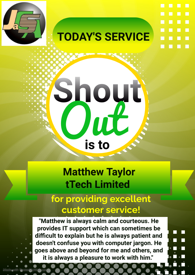 JaCSA_JM's tweet photo. Our Shout Outs today go to:
* Natalie Bell-Miller, Registrar General Department – nominated by Sharon Lee
* Matthew Taylor, tTEch Limited – nominated by Omar Bell
* Kareth Mills, Knutsford Express – nominated by Julia Maragh

Congratulations to our Service Excellence Stars!! https://t.co/fSbx13Lft9