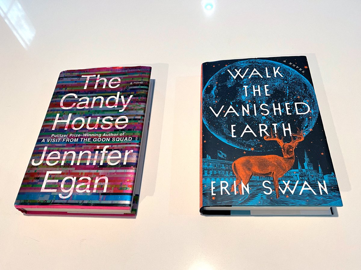 Tonight I'm focusing on works by two women who write ambitious, literary #scifibooks I'll externalize my consciousness to a Mandala Cube in #TheCandyHouse by Jennifer Egan. And I'll #WalktheVanishedEarth
alongside Erin Swan in a multi-threaded narrative comparable to Cloud Atlas.