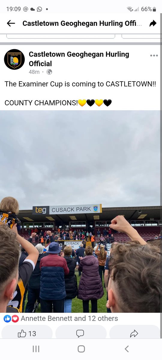 Full time cusack ctg 0-22 clonkill 1-14 .......brilliant result...Minors drew replay to come great day for us