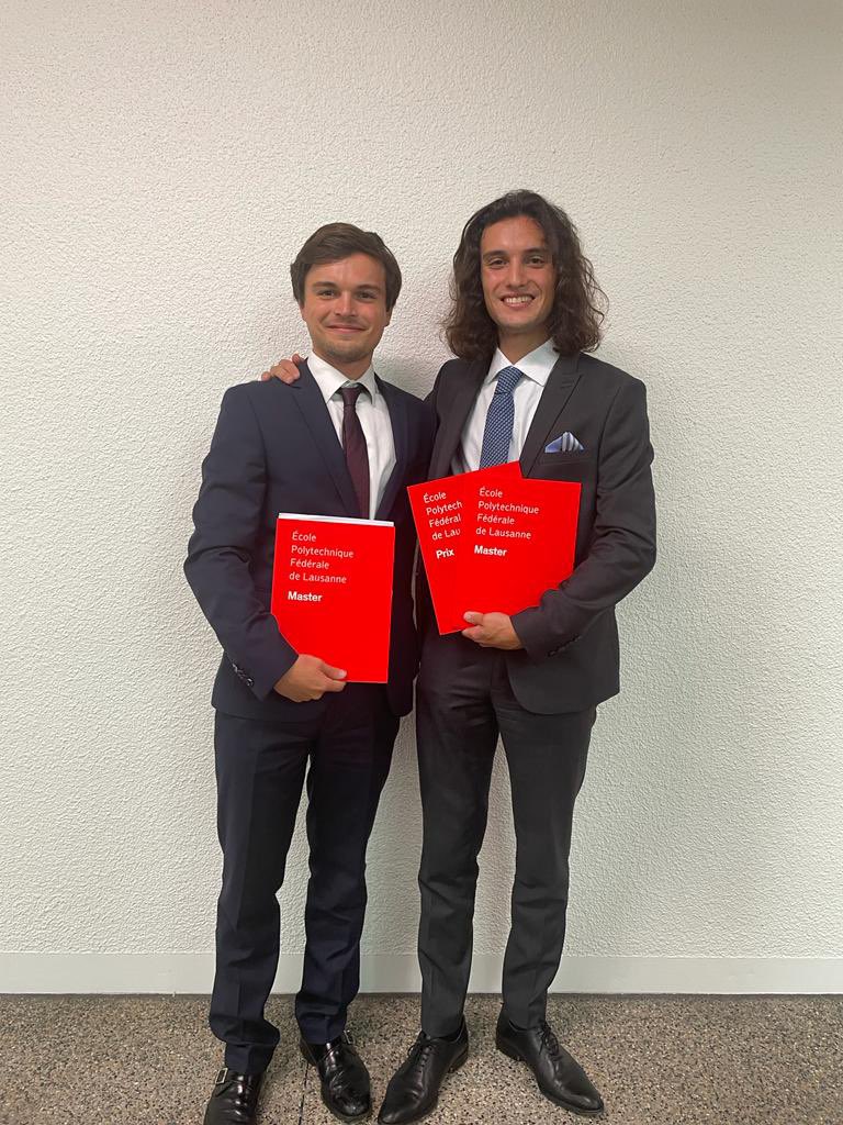 NicolasPalazz17's tweet photo. Graduating with my brother from @EPFL yesterday made the day even more special. I also received the Gilbert-Hausmann award for my thesis. 
Special thanks to @NabeelAslamMZ, my mentor throughout the thesis journey. These days of research with him will always resonate beautifully. https://t.co/edzUW66zLt
