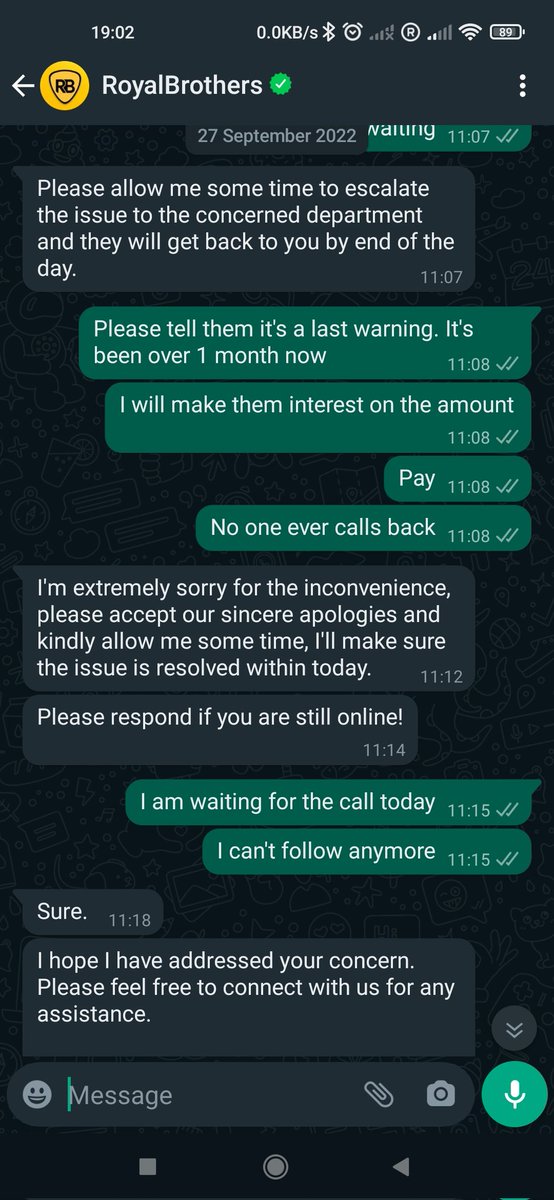 SinghAnchit's tweet photo. @RoyalBrothersIN Pretty sick of following up for over a month now! False Assurances by your team, not one person came back after multiple escalations @Abhishekshekar 
2 payment defaults at your end and we are following up since 2 months.
Booking Id RB1604428 https://t.co/LC4GbMjw4j