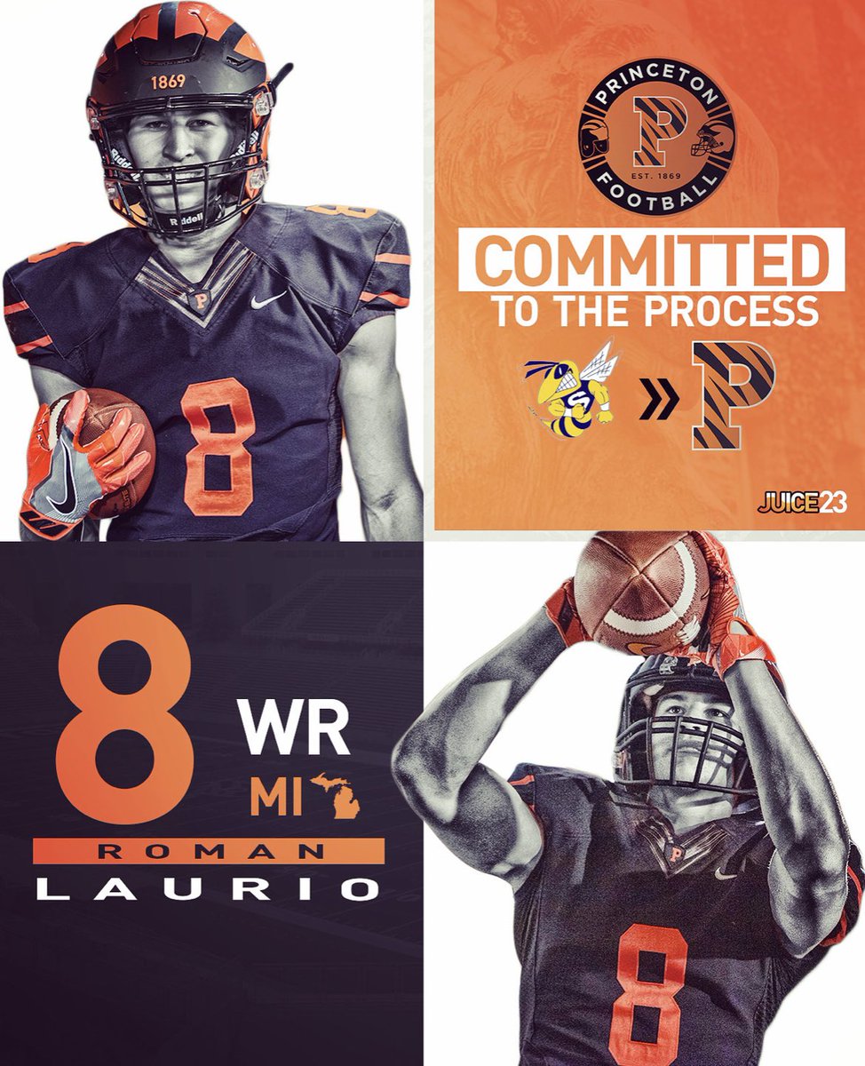 LaurioRoman's tweet photo. I am excited to announce my commitment to continue my academic and athletic career at Princeton University! Thank you to all my coaches, teammates, and family who have supported me through this process! Go Tigers 🐅 @PrincetonFTBL  @CoachBobSurace @Coach_Flinn  @SalineFootball https://t.co/sayC3qsJEP