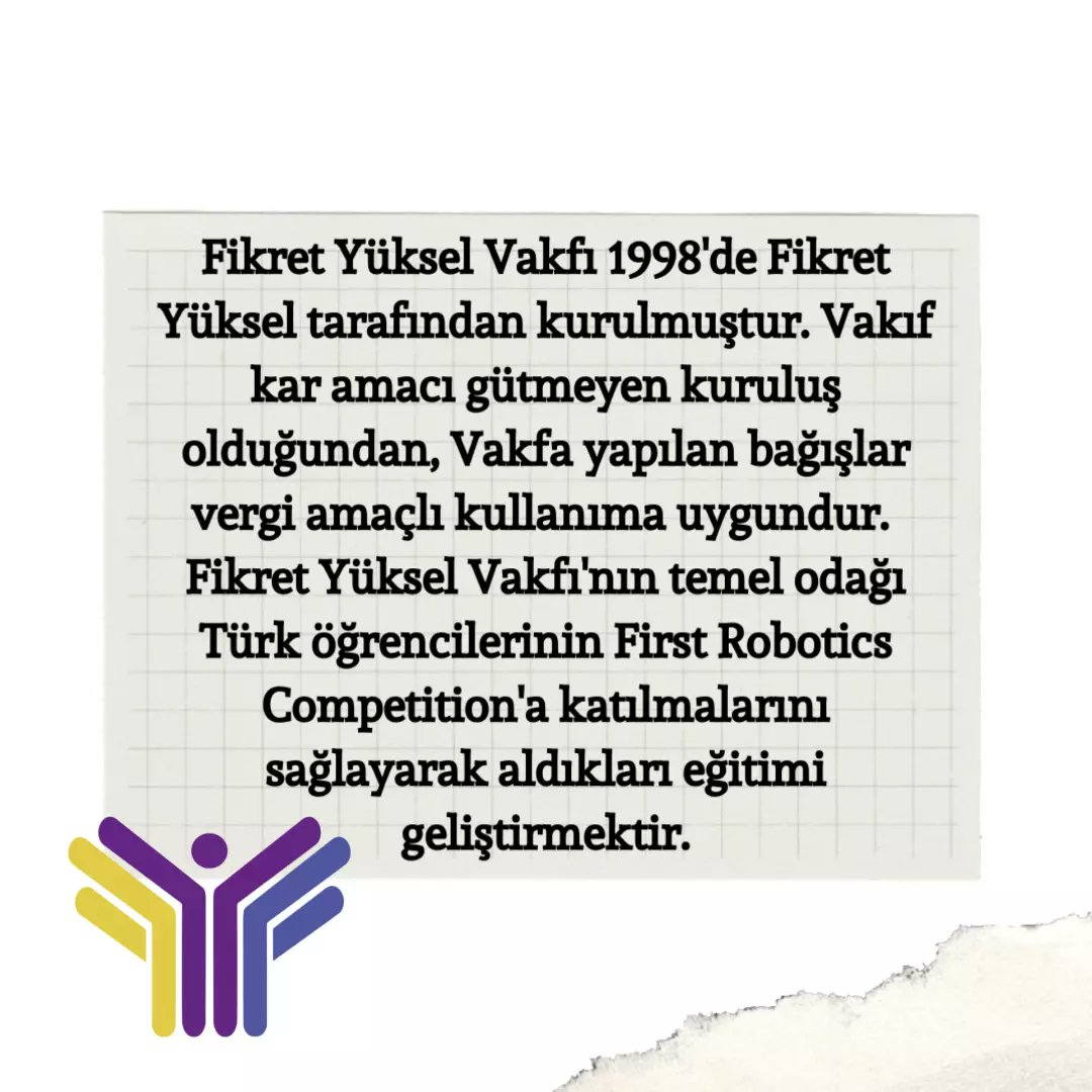 frcteam6948's tweet photo. Fikret Yüksel Foundation Nedir?
#frcturkey #fikretyükselfoundation #first #frc https://t.co/n8iD4K1tvU