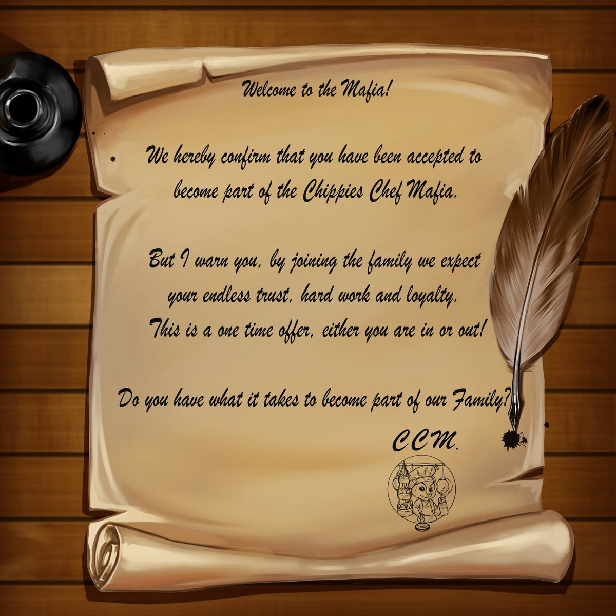 Guess what day it is Chippies?!? 

It´s Giveaway sunday!! 🚀
Today we are giving away one of our Reservations!🍽️

How to participate? 
1⃣ ❤️ &amp; RT
2⃣ Follow <a href="/ChippiesCNFT/">Chippies Chef Mafia NFT</a> 
3⃣ And Tag 3 of your NFT Friends! 

Previous engagement will be considered!
#ADA #NFTGiveaway #NFT #Cardano