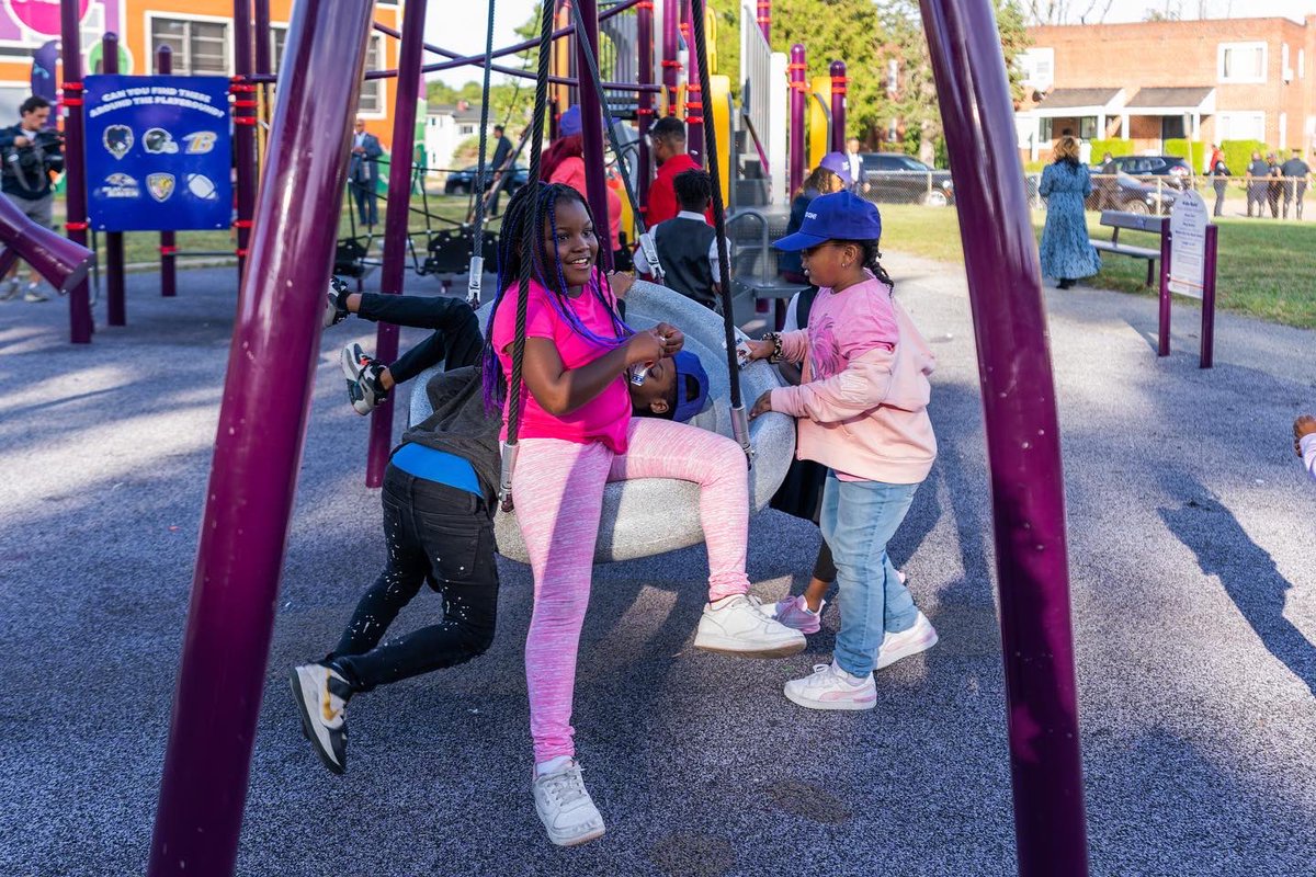 In Baltimore, we heard from students like Duaquoi and Beauty who told us how much they enjoy spending time with their friends outdoors. Thank you to @MayorBMScott and @kaboom for continuing to build playgrounds for kids to help improve their mental and physical health.