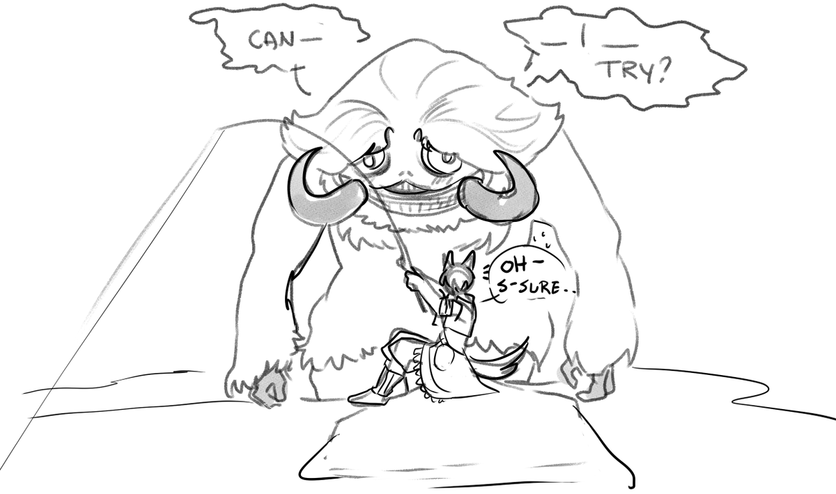 blekkatta's tweet photo. A little comic about a Yeti who wants to learn to fish (based on a rly cute convo in discord and this screenshot) #ffxiv https://t.co/mpeVgg6NNO