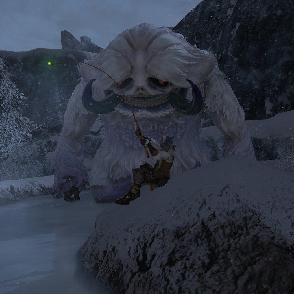 blekkatta's tweet photo. A little comic about a Yeti who wants to learn to fish (based on a rly cute convo in discord and this screenshot) #ffxiv https://t.co/mpeVgg6NNO