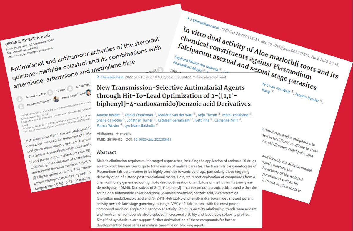 UPEndMalaria's tweet photo. Our M2PL researchers (and collaborators) published 3 papers over the last quarter (image). For our complete publication list go to https://t.co/myrdnUEHY3
#malaria #EndMalaria #MalariaMustFall #upendmalaria #upismc #m2pl #research #publications #lifechangers https://t.co/NymMXzaf9J