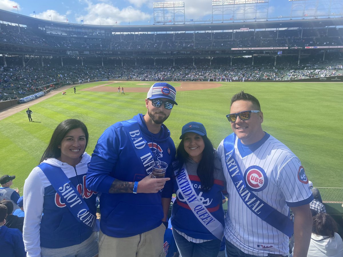 Drove almost 4 hours for our first <a href="/Cubs/">Chicago Cubs</a> game for the season and our best friends engagement AND her birthday!!!! A <a href="/Cubs/">Chicago Cubs</a> W would make it a complete perfect day! 
<a href="/CheyBishop09/">Chey-Ane</a> 
#cubswin #birthday #bestbaseballteam