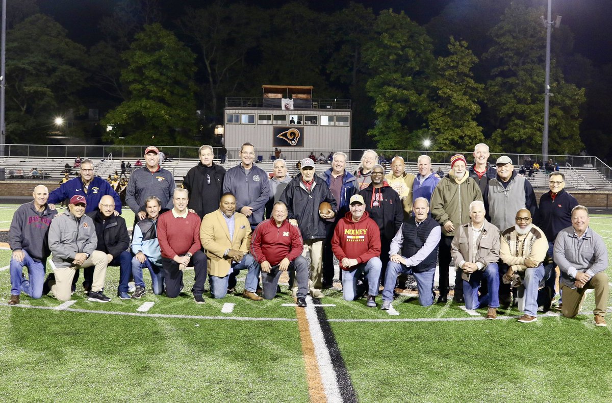 football_mooney's tweet photo. At halftime of our 38-7 win over Brush, we honored our 1982 state championship team! Coach Don Bucci was also there to celebrate! #Legends #MooneyFamily #MooneyFootball https://t.co/CDau54K6pK