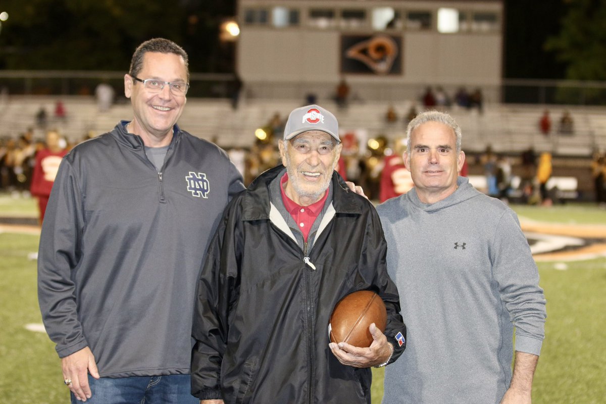 football_mooney's tweet photo. At halftime of our 38-7 win over Brush, we honored our 1982 state championship team! Coach Don Bucci was also there to celebrate! #Legends #MooneyFamily #MooneyFootball https://t.co/CDau54K6pK