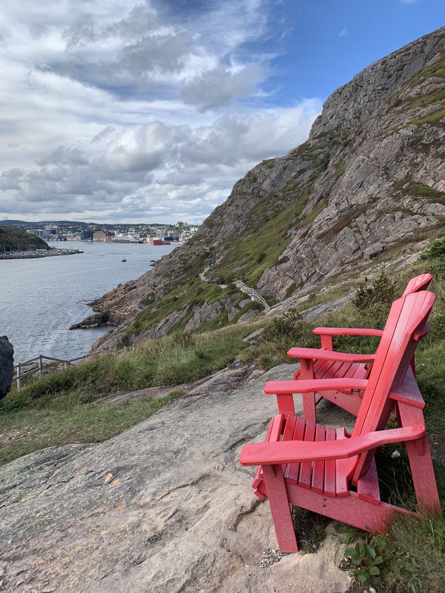 doc4brains's tweet photo. Wonderful hike this morning #signalhill and #Northhead . #Newfoundland Appreciate βthoseβ red chairs π. I have missed you St.Johnβs https://t.co/5txUkNoToq