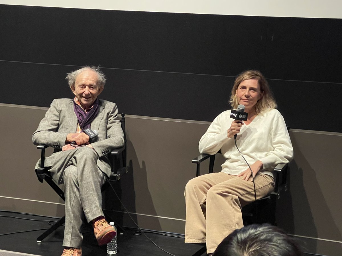 LifeIsAFilmFest's tweet photo. Master documentarian Frederick Wiseman and his co-writer and actress Nathalie Boutefeu at @TheNYFF for the screening of A COUPLE, a rare narrative feature for him. #NYFF60 #NYFF ##ACouple #FrederickWiseman #FilmTwitter https://t.co/DkVM3KByJD