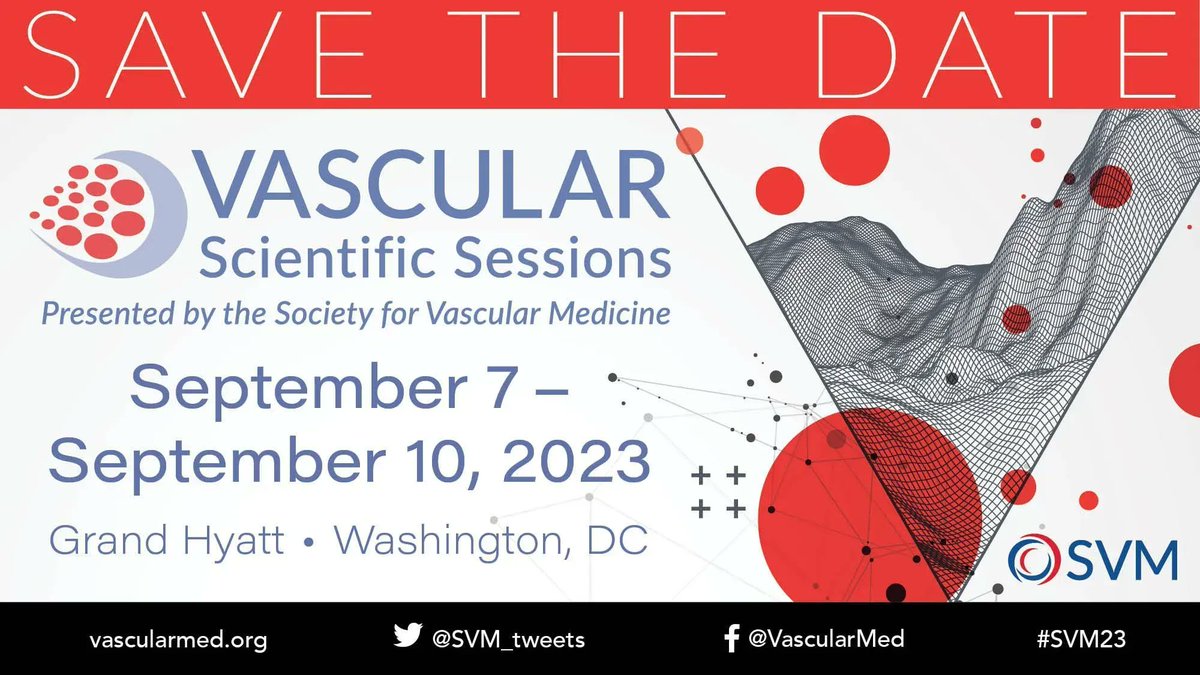 Save the Date—The 2023 Vascular Scientific Sessions will be here before you know it. See you there! @RKolluriMD @herbaronowMD @Angiologist @evratchford @ASchmaier @VMJ_SVM @stanhenkin @EditorValerie @shishem @YogenKanthi @EstherSHKimMD @adityasharmamd