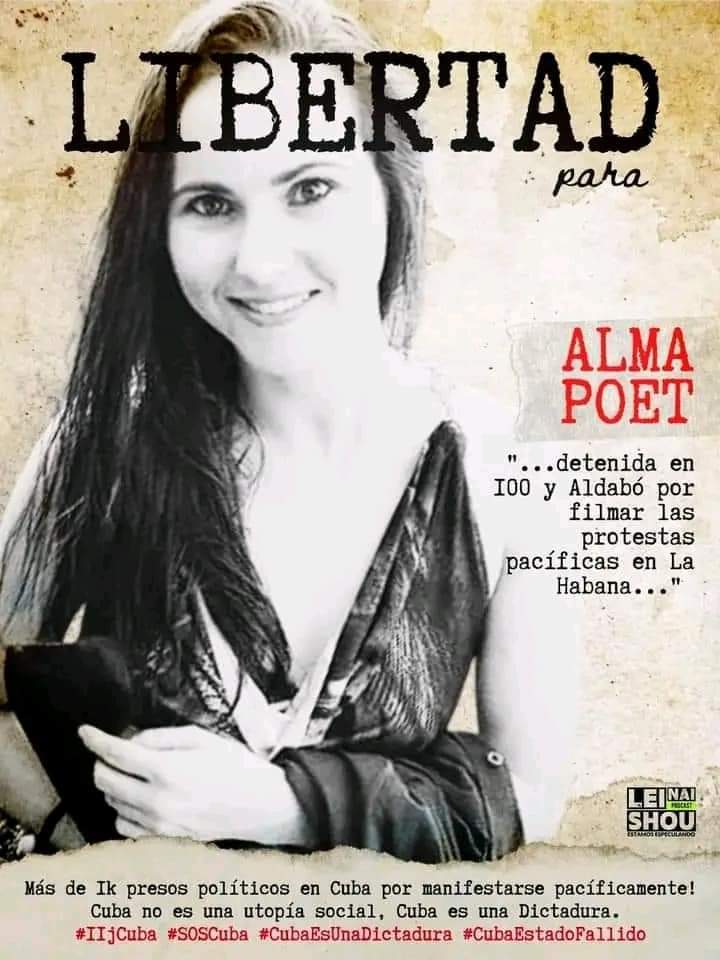 RoxanaGarcaLor1's tweet photo. Alma Poeta lleva horas detenida, privada de su libertad siendo sometida a largos interrogatorios y amenazas. Exigimos su libertad, no sabemos si está golpeada o no‼️‼️‼️ responsabilizamos a la seguridad del estado por lo que le pueda suceder. #FreeAlma https://t.co/pB9fbi4Enn