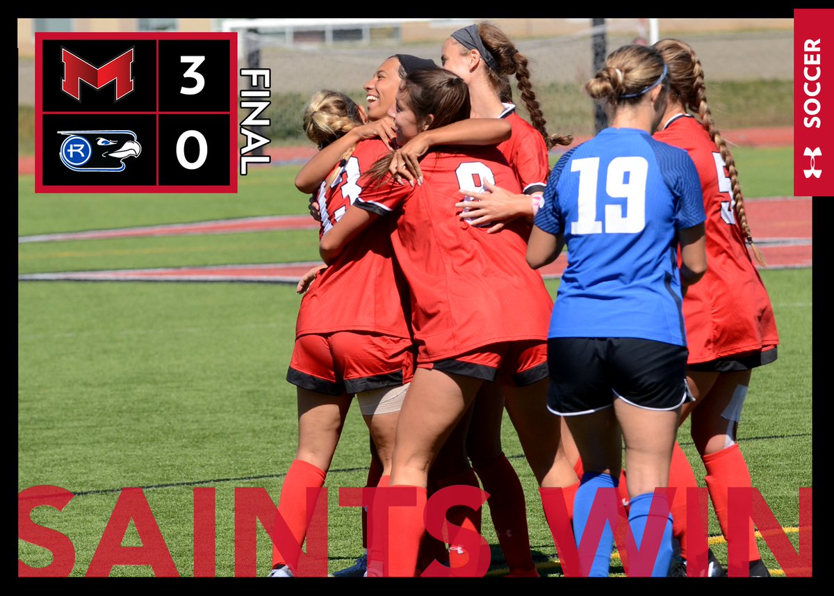 MaryvilleSaints's tweet photo. A Homecoming Game WINNER! 

@MUSaintsSoccer remains unbeaten in #GLVCwsoc play after taking down Rockhurst 3-0 this afternoon! #BigRedM https://t.co/7EaoBUKmzR