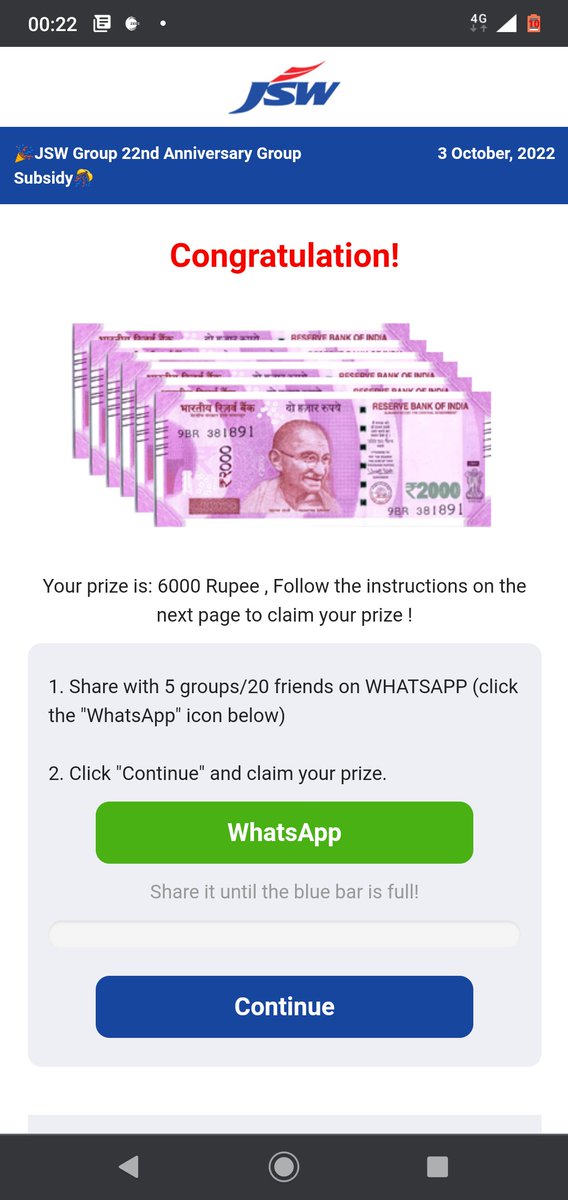 SoundarThambi's tweet photo. @TheJSWGroup  the logo and name is being used for this suspicious activity, please check

//upceshop.cn/nvZqhjJ3/jswin-in/ https://t.co/ymGwHqmsWb