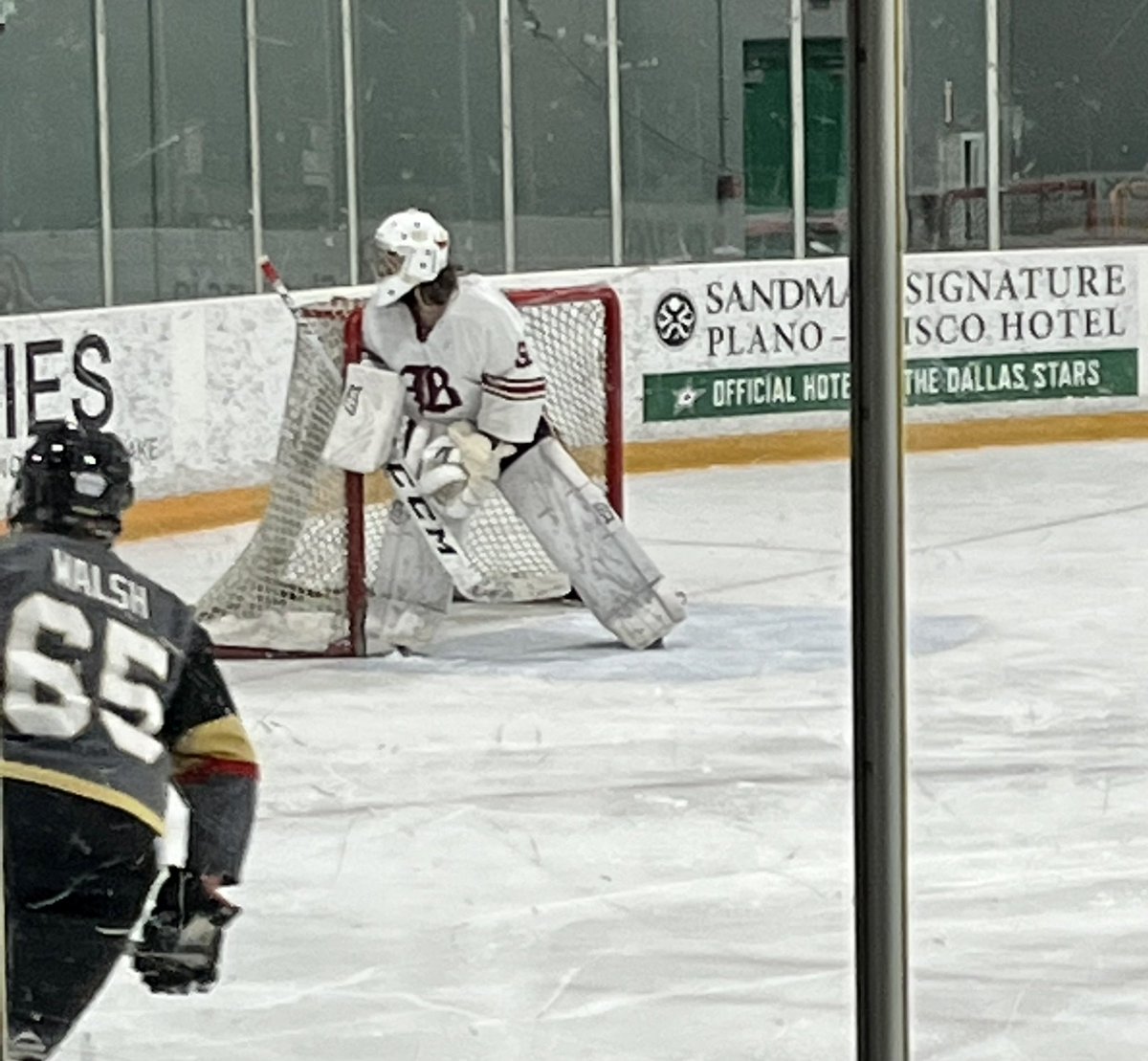Watching some Sunday afternoon hockey with my favorite goalie in net. Be the wall Jackson Hamby! <a href="/mturco35/">Marty Turco</a>