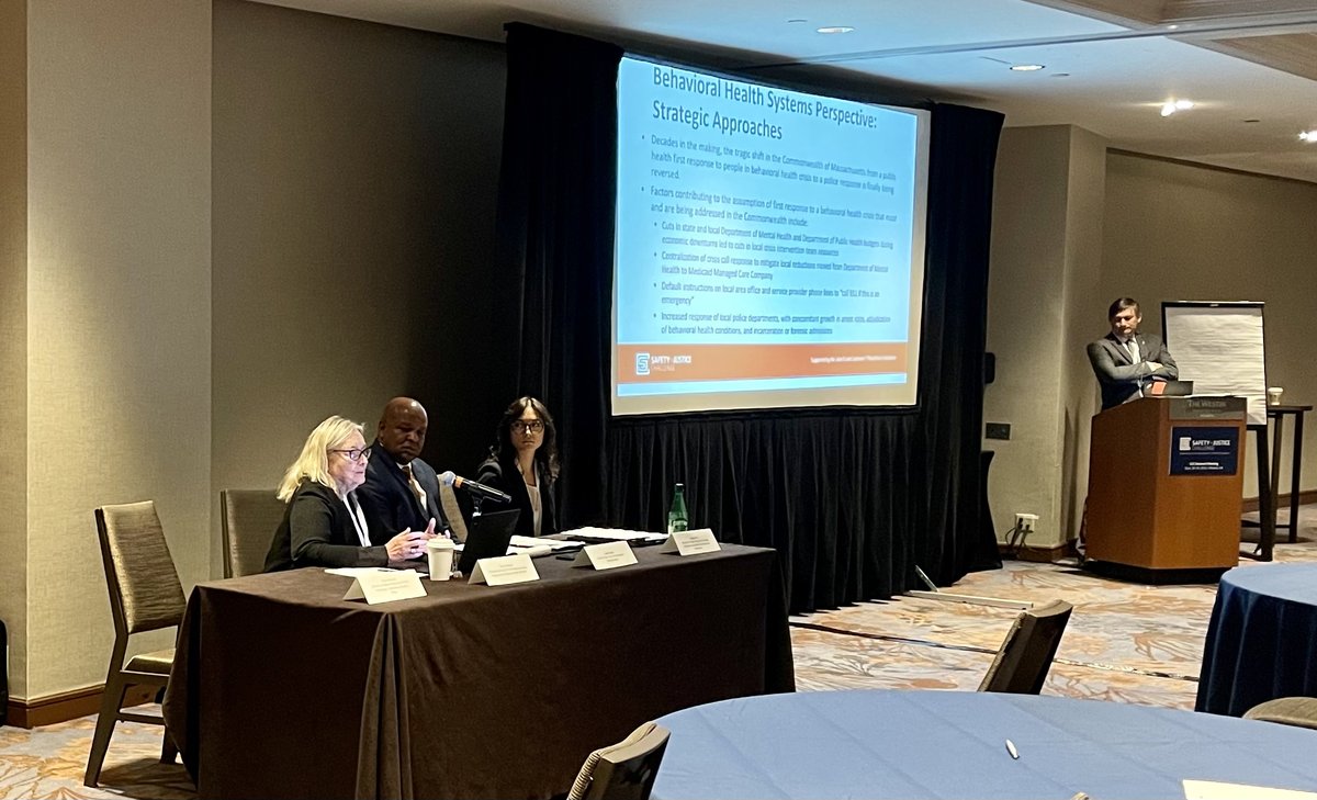 msosheriff's tweet photo. MSO staff joined Middlesex County Restoration Center Commission co-chair &amp; @MAMH CEO Danna Mauch, @FraminghamPD Chief Lester Baker &amp; @ABHMass's Abby Kim to outline local efforts to help divert people away from jail &amp; ERs and into treatment during last week's @safety_justice mtg. https://t.co/JmL4ytbMlU