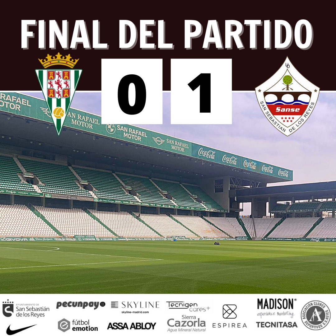 ⌚️✅|0️⃣-1️⃣| #CórdobaCFUDSanse

FINAL, FINAL, FINAAAAL‼️
Nos llevamos el ➕3️⃣‼️

¡Vamos Sanse!🤍❤️🤍

#OhMiSanse 🇲🇨
