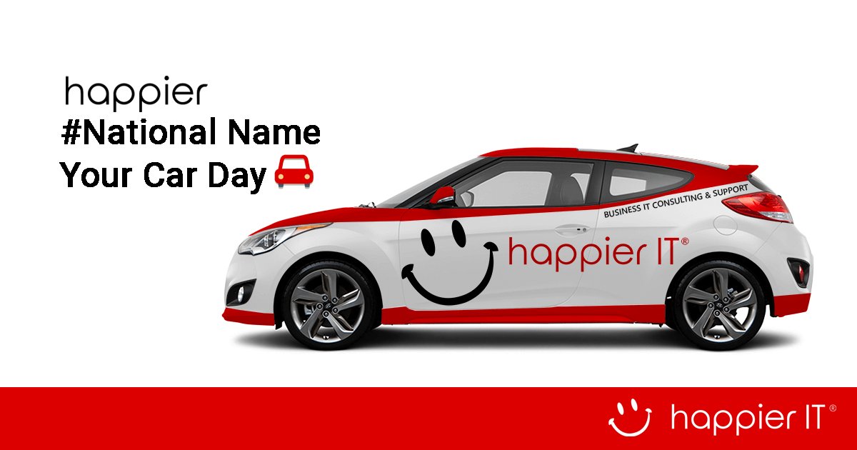 Smile Mobile 🤔, Happy Wheels 🤭, Sean  ❓
Yeah, we're going need to work on this... Any Suggestions? 🤷‍♂️

#NameYourCarDay #happierIT