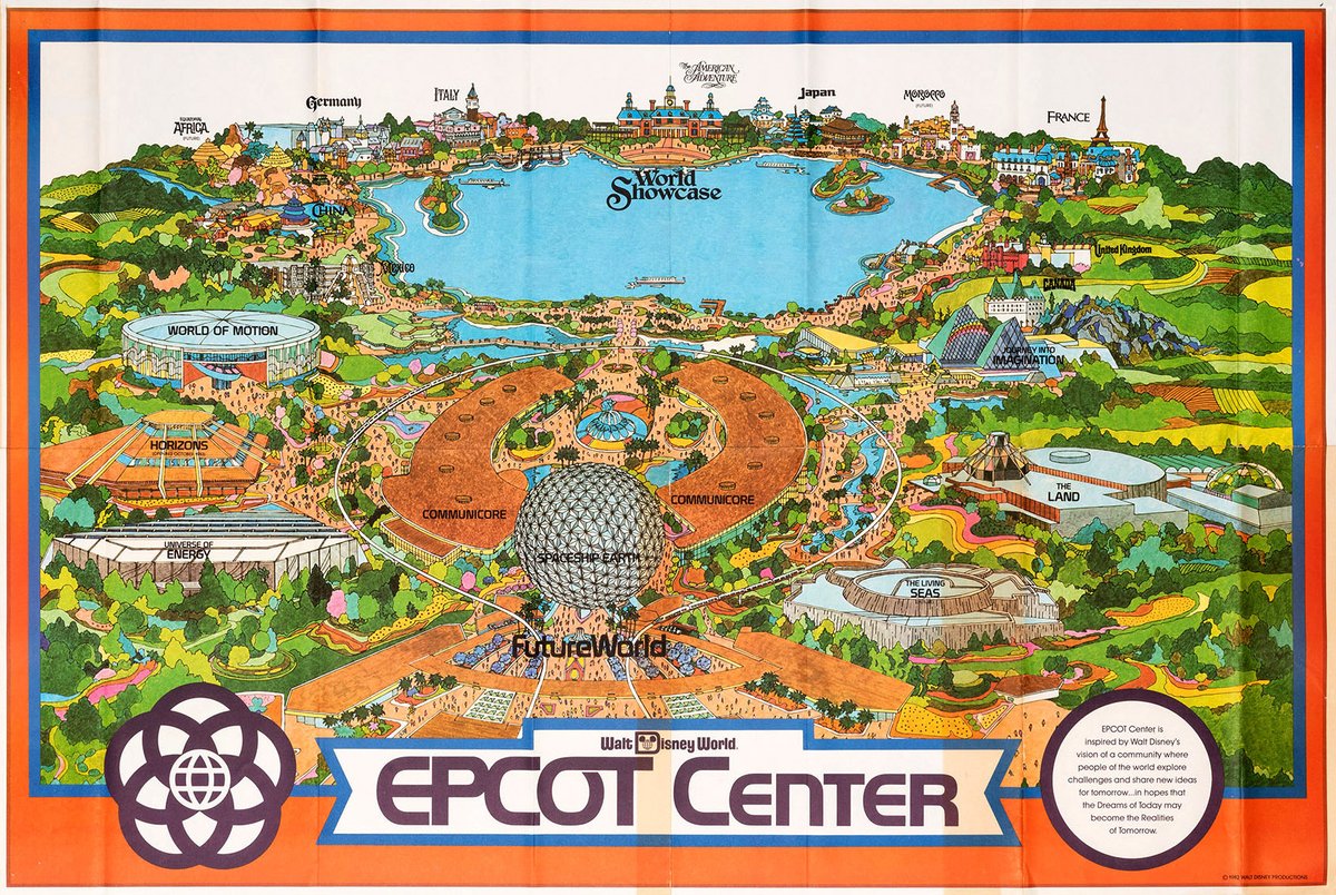 asiergym's tweet photo. EPCOT Center Map 1982
#EPCOT40
@WaltDisneyWorld @DisneyParks https://t.co/zvfIyF0tI4