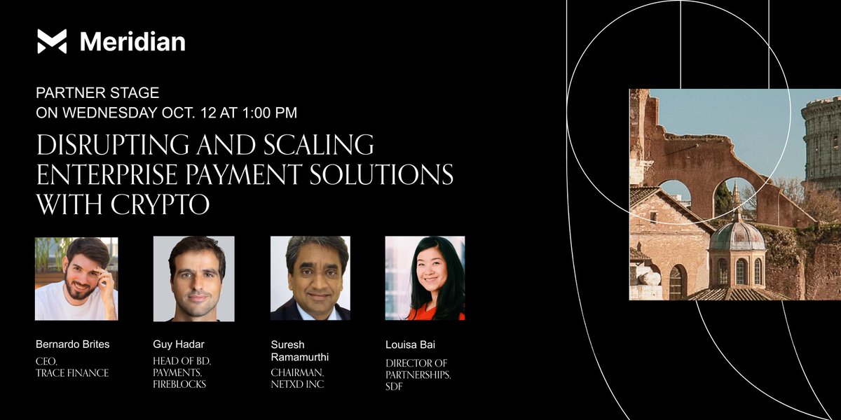 Stellar (@stellarorg) on Twitter photo Session alert π’ βDisrupting and Scaling Enterprise Payment Solutions with Crypto' with <a href="/bebrites/">Bernardo Brites</a>, Guy Hadar, <a href="/sureshr7/">Suresh Ramamurthi</a>, & <a href="/louisabai/">Louisa Bai</a> on Oct. 12 at 1:00 pm. #Meridian2022
Register before Oct. 4: meridian.stellar.org Session alert π’ βDisrupting and Scaling Enterprise Payment Solutions with Crypto' with <a href="/bebrites/">Bernardo Brites</a>, Guy Hadar, <a href="/sureshr7/">Suresh Ramamurthi</a>, & <a href="/louisabai/">Louisa Bai</a> on Oct. 12 at 1:00 pm. #Meridian2022
Register before Oct. 4: meridian.stellar.org