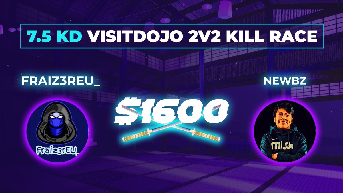 Introducing Team <a href="/Fraiz3rEU_/">V8 Fraiz3r_</a> ⚔️ <a href="/TBE_Newbzz/">VP Newbz</a> 

Competing in our $1600+/- {7.5 KD CAP} @ 4PM EST!
