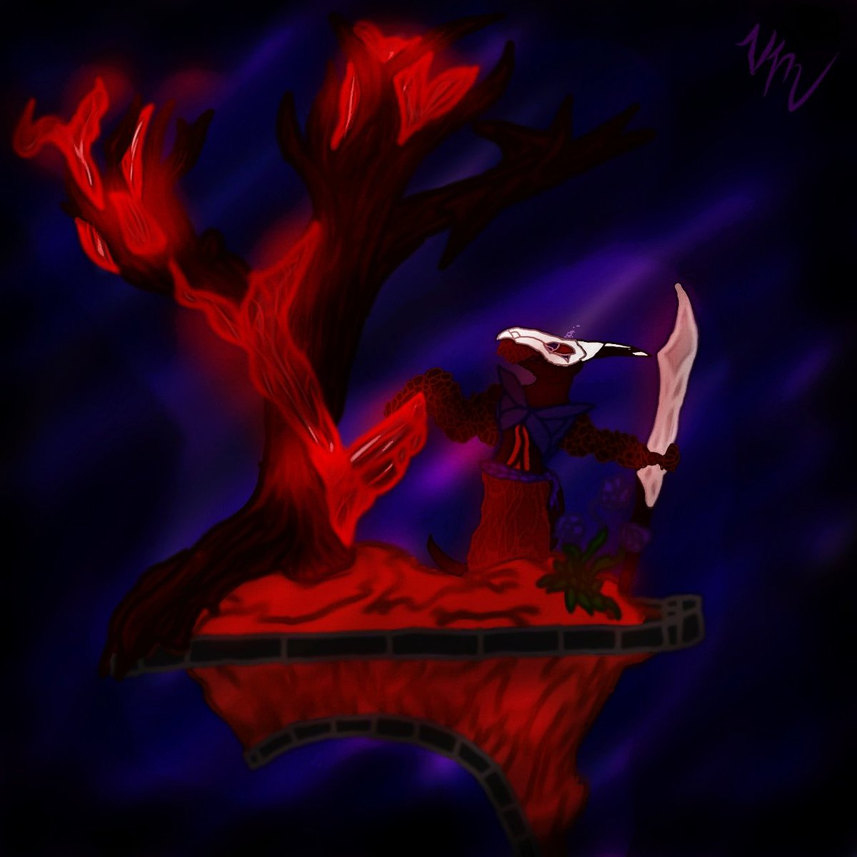 TheVoidMonarch's tweet photo. VM Day 1:
"Years after The Lich Council fell, crimsion red crystals formed on whatever plant life its could. This rock is living and is presumed the wills and hope of all whom lost their lives to the war."

Please Enjoy and Stay Tuned for a special post featuring someone special. https://t.co/HzuG0zhNP4