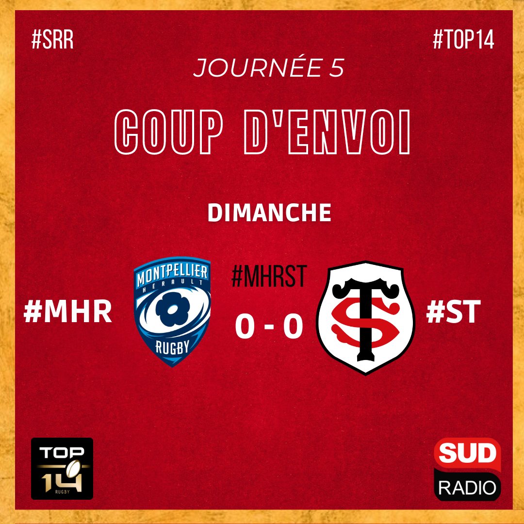 SudRadioRugby's tweet photo. 🏉#SRR - @top14rugby
➡️ Début de la dernière rencontre de cette 5ème journée de #TOP14 entre le @MHR_officiel et le
@StadeToulousain ! Avec @RemyRugiero et @julientomas au #GGLStadium en direct sur @SudRadio
#SSR #TOP14 #MHRST https://t.co/hS7CeNLuI1