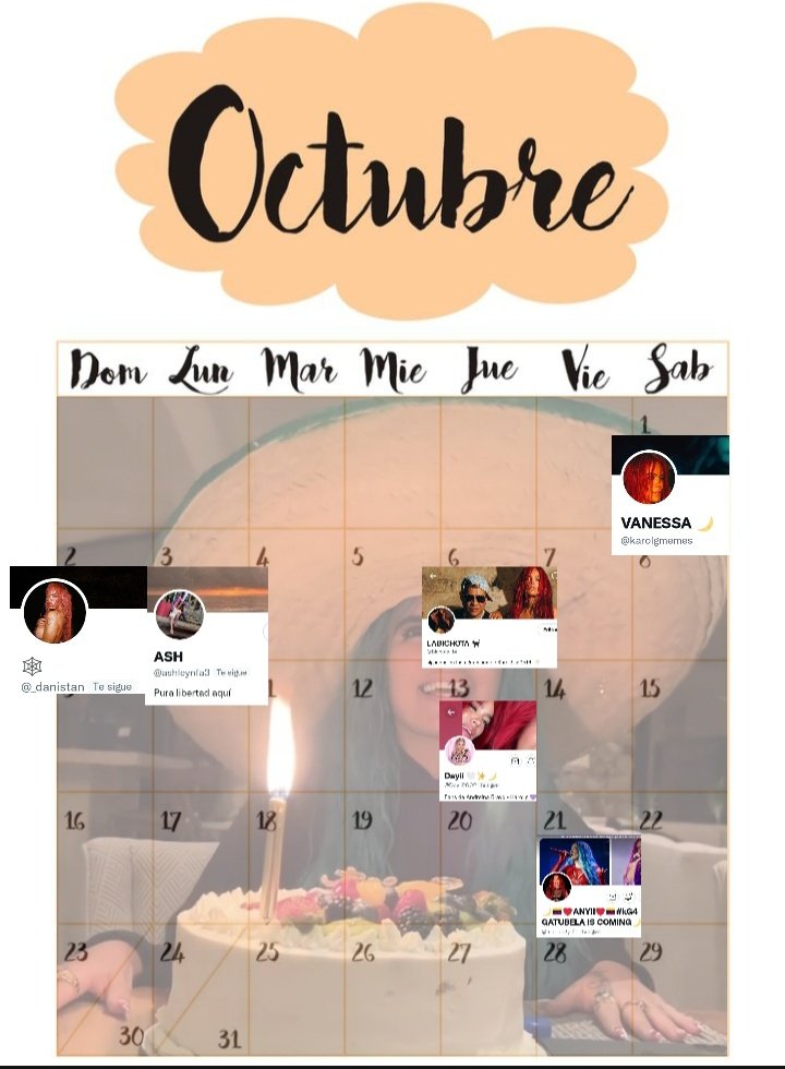 FandomGteam's tweet photo. Happy Birthday 🥳🫶🏻♥️
1 Octubre: @karolgmemes
2 Octubre: @_danistan
3 Octubre: @ashleynfa3
6 Octubre: @Bichota_14
13 Octubre: @Dayii2002
21 Octubre: @mariangy_21 https://t.co/axrbC01W3J