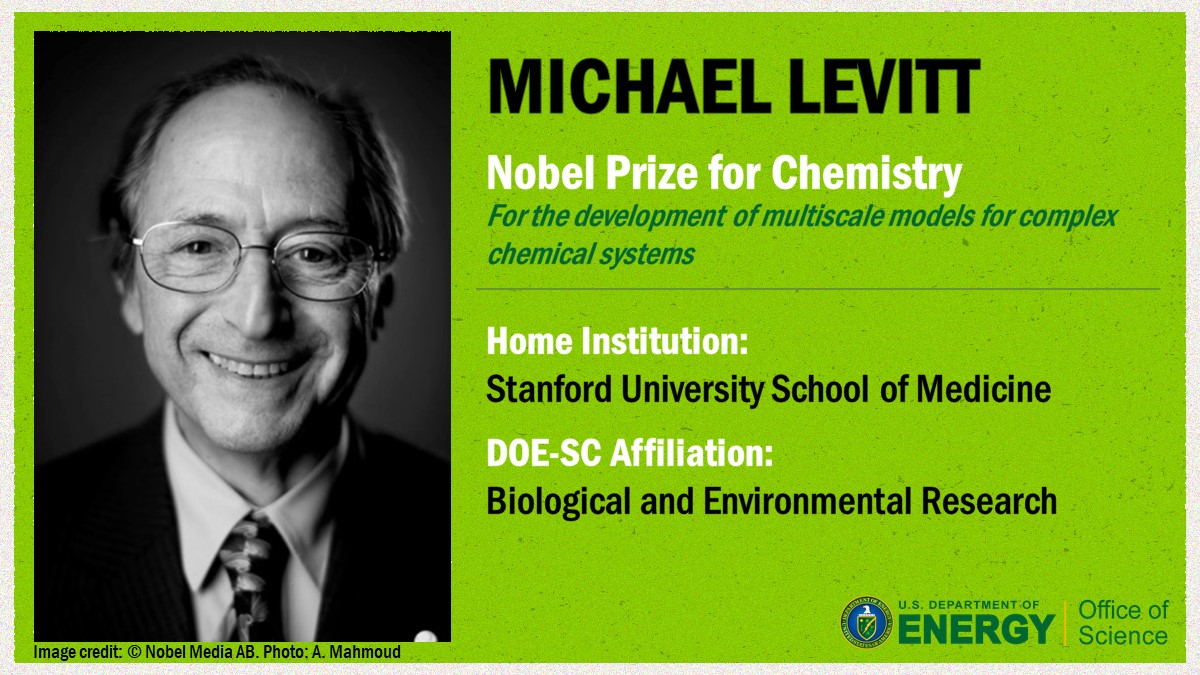doescience's tweet image. Michael Levitt and co-laureates developed a method for fusing large-scale classical computing models with small-scale quantum models. Their Nobel-winning work has improved predictions of chemical processes. #Basic2Breakthrough science.osti.gov/About/Honors-a…