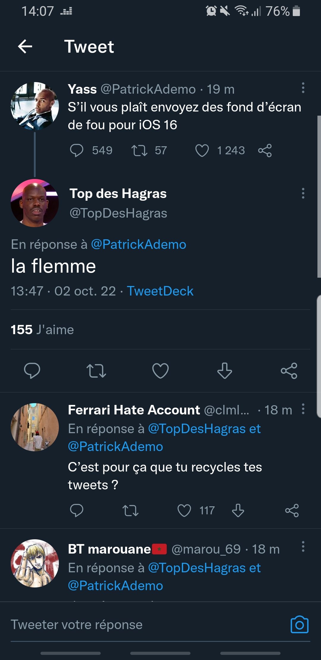 Milo🏴‍☠️🇵🇸 on Twitter "TopDesHagras 😹😹 il a pas tord https//t.co/NeuB6TPe1e" / Twitter
