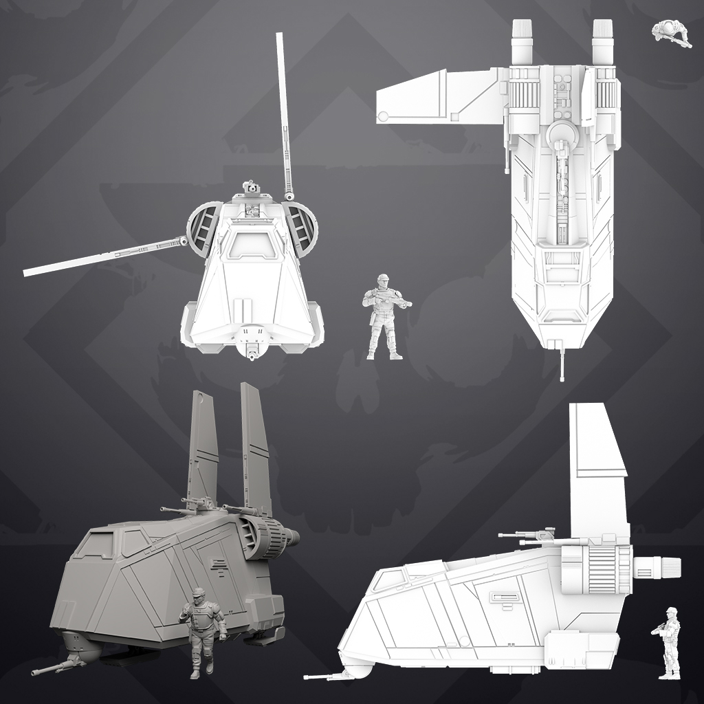 ForgeSkull's tweet photo. A few orthos to get an idea of this ships scale, it's a pretty small craft, and the lack of windows in the back really make this the Ford Transit of star wars space-craft ;) https://t.co/xMMYa2Q3jM