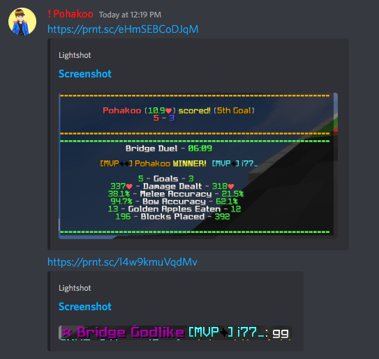 PohakooYT's tweet photo. Won against a #hypixelbridge godlike 3-5 today (169th on the leaderboard) https://t.co/fGmduuRS0s