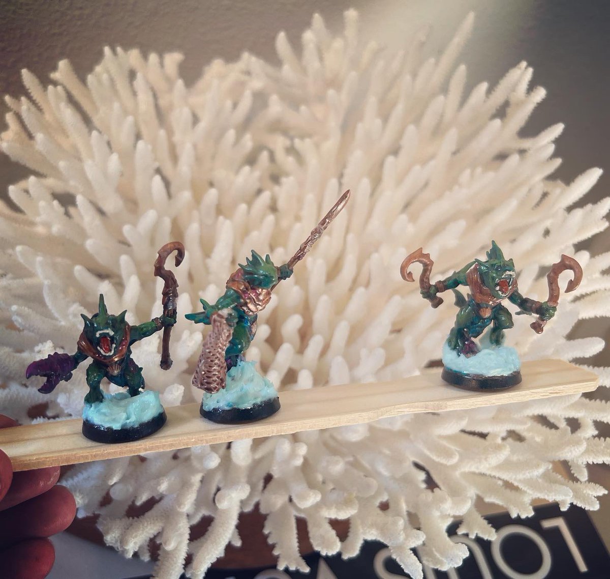 critgamesllc's tweet photo. Just finished painting and basing these #miniatures for our next #dnd seafaring #tabletop #game. First time using Water Effect from @WoodlandScenics which will dry clear—can’t wait to see how these will turn out!
#critgames #photoofthedays #miniatures #boardgames #rpg #3dprint https://t.co/Qfs5JdOYnW