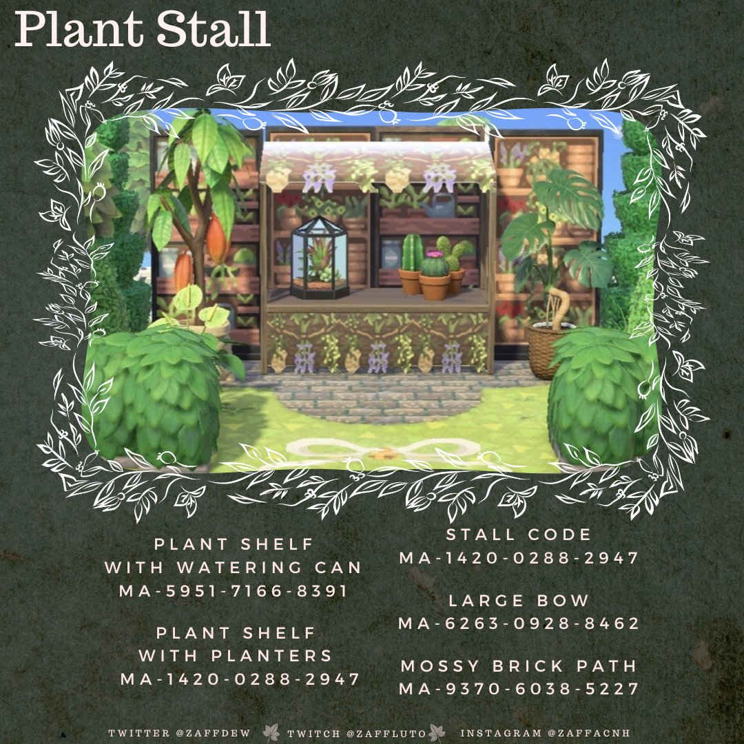 Zaffdew's tweet photo. 🌿My plant stall🌿

#acnh #ACNHDesigns #acnhqrcode #acnhinspo https://t.co/XVqrDndiAf