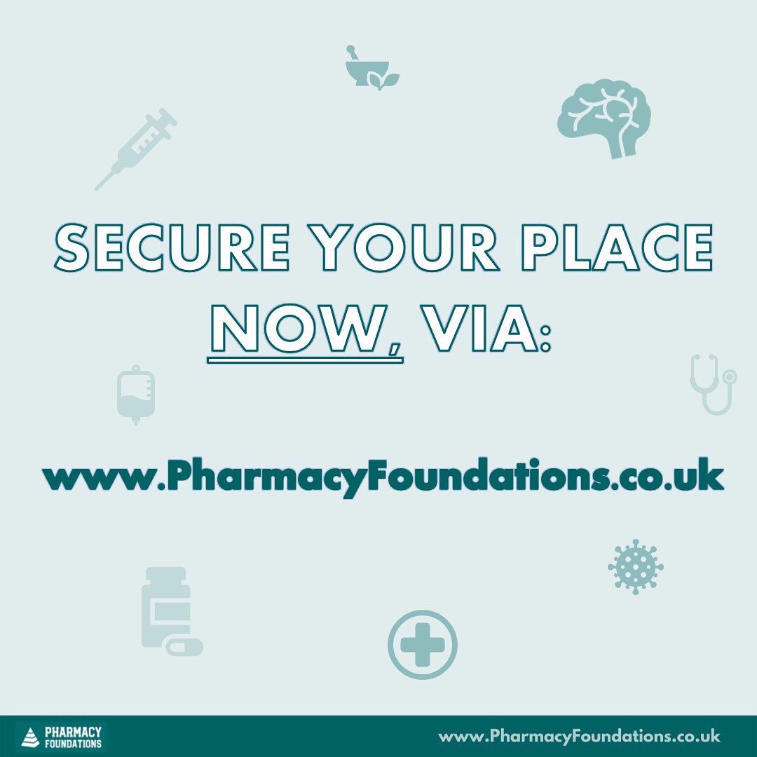 PharmacyFoundts's tweet image. 📣 Our Annual Trainee Pharmacist Induction will consist of a RANGE of EXCITING speakers from a variety of sectors ⭐️

⏰ Don't forget to secure your FREE place NOW via: PharmacyFoundations.co.uk/courses

#Multisector #Pharmacy #Induction #TraineePharmacists #FoundationTraining